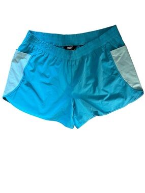 Athletic Shorts XL with Light Side Panels Lands' End Women's Bright Turquoise